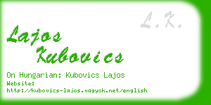 lajos kubovics business card